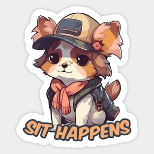 A cute dog wearing street fashion Sticker